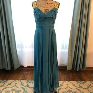 Elegant Teal green long gown